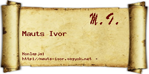 Mauts Ivor névjegykártya